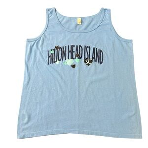 Anvil Light Blue Hilton Head Island Tank Top Women’s Size Large